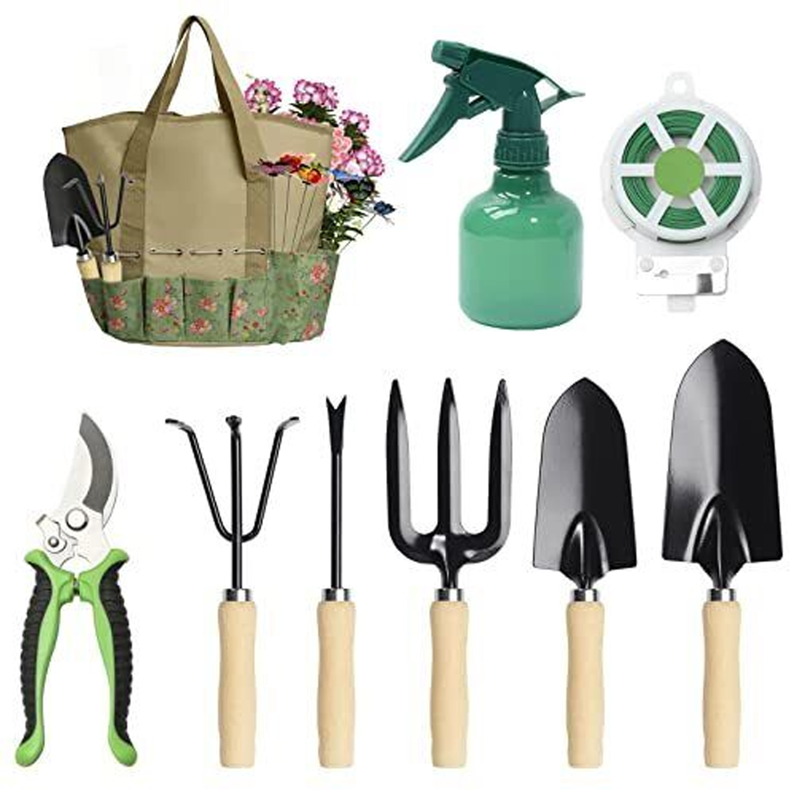 17 Pieces Garden Tools Set Heavy Duty Gardening Hand Tool Kits