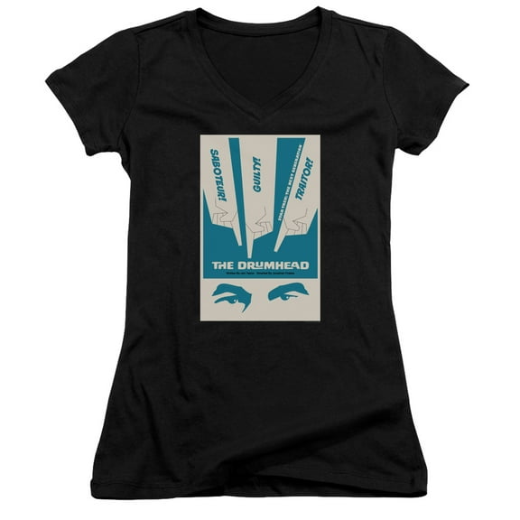 Star Trek Tng Season 4 Episode 21 Junior Women's V-Neck T-Shirt Black