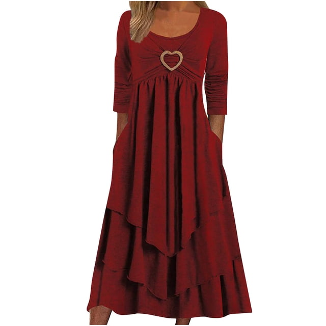 CEHVOM Fashion Women Sexy Three Quarter Sleeve Backless Lace Patchwork Evening Long Dress Sale