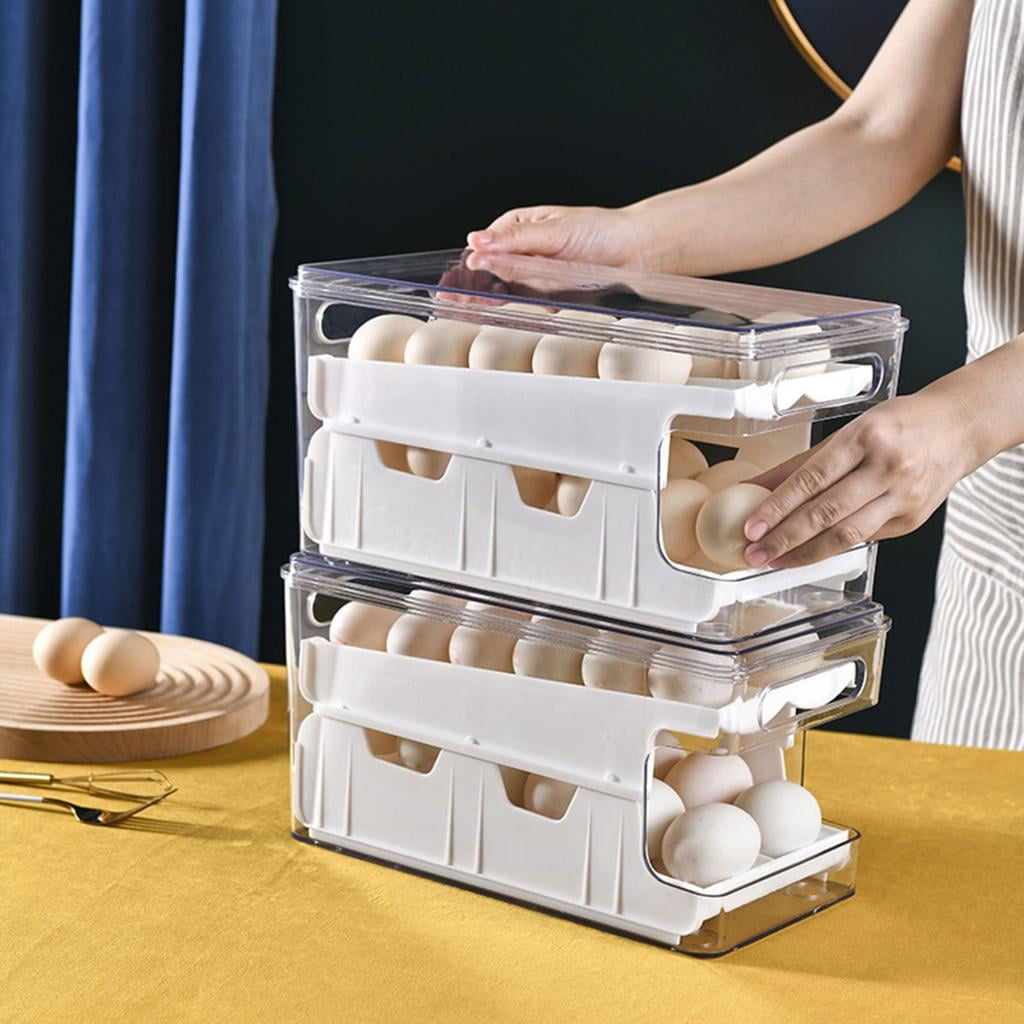 Convenient Double layer Slide Eggs Box Unique Automatic Scrolling Eggs Container