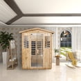 thumbnail image 4 of Clearance! Outdoor Sauna for 4 Person,applicable indoors and outdoors. Far Infrared Sauna 8 Low EMF Heaters, Wooden Sauna Room 2050 Watt, Old Chinese fir, Chromotherapy, Bluetooth Speaker, LCD, LED., 4 of 8