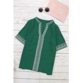 thumbnail image 2 of ABPHQTO Blusa de Mujer Verde Chic Boho Escote en V Media Manga, 2 of 5