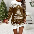 thumbnail image 1 of Vestidos de Lino Para Mujer Vestido Cómodo Con Estampado de Feliz Navidad Para Mujer Sudadera Con Capucha de Manga Larga Vestidos Midi de Manga Larga Con Bolsillos, 1 of 3