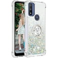 thumbnail image 6 of Quicksand Case for Motorola Moto G Play (2023)/ G Power 2022/ G Pure, Glitter Sparkle Flowing Clear Soft TPU Liquid Cover Case with Bling Diamond Kickstand for Moto G Play (2023) -Silver, 6 of 14