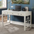thumbnail image 2 of Verano 3-Drawer White Finished Wood Desk with Decorative End Panels, 2 of 10