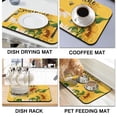 thumbnail image 6 of Washable Rubber Sunflower Cute Floral Dish Drying Mats for Kitchen Counter Home Large Coffee Bar Pad Accessories and Decor for Utensils Stemware 18''x24'', 6 of 7