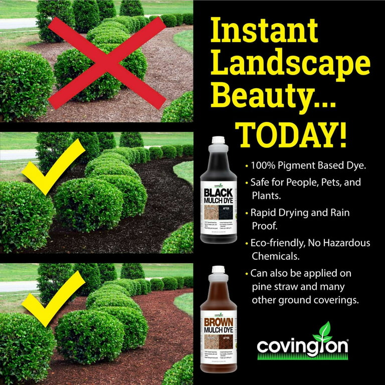 Black Mulch Dye - Covington Naturals Rich Black Mulch Dye Concentrate, Just Mix and Spray. Covers Over 3,000 Sq. ft.
