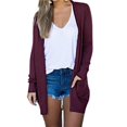 thumbnail image 1 of Casual Cardigan Women Solid All-matched Plus Size Long Style Cardigan Coat With Pockets Autumn кардиган женский, 1 of 7