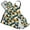 Abstract Groovy Overlapping Circles, variant on 3d Monstera Leaves 5 Pcs Kitchen Set Heat Resistant Oven Mitts and Non-Slip Pot Holders with Adjustable Cooking Apron