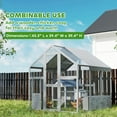 thumbnail image 6 of PawHut Large Chicken Run, Wooden Chicken Coop with Waterproof & Anti-UV Cover, Split Door, 2 Nesting Boxes, 2 Roosting Bars, 5.5' x 6' x 6', 6 of 9