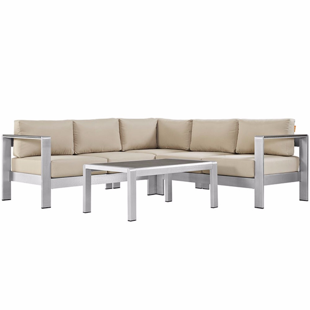 modway shore outdoor patio aluminum armchair