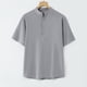 thumbnail image 1 of Ceisia Men's Shirt | Loose Stand Collar Short Sleeve Cotton-Linen Shirt | Breathable Textured Wrinkle (Multiple Solid Colors) Gift, 1 of 6