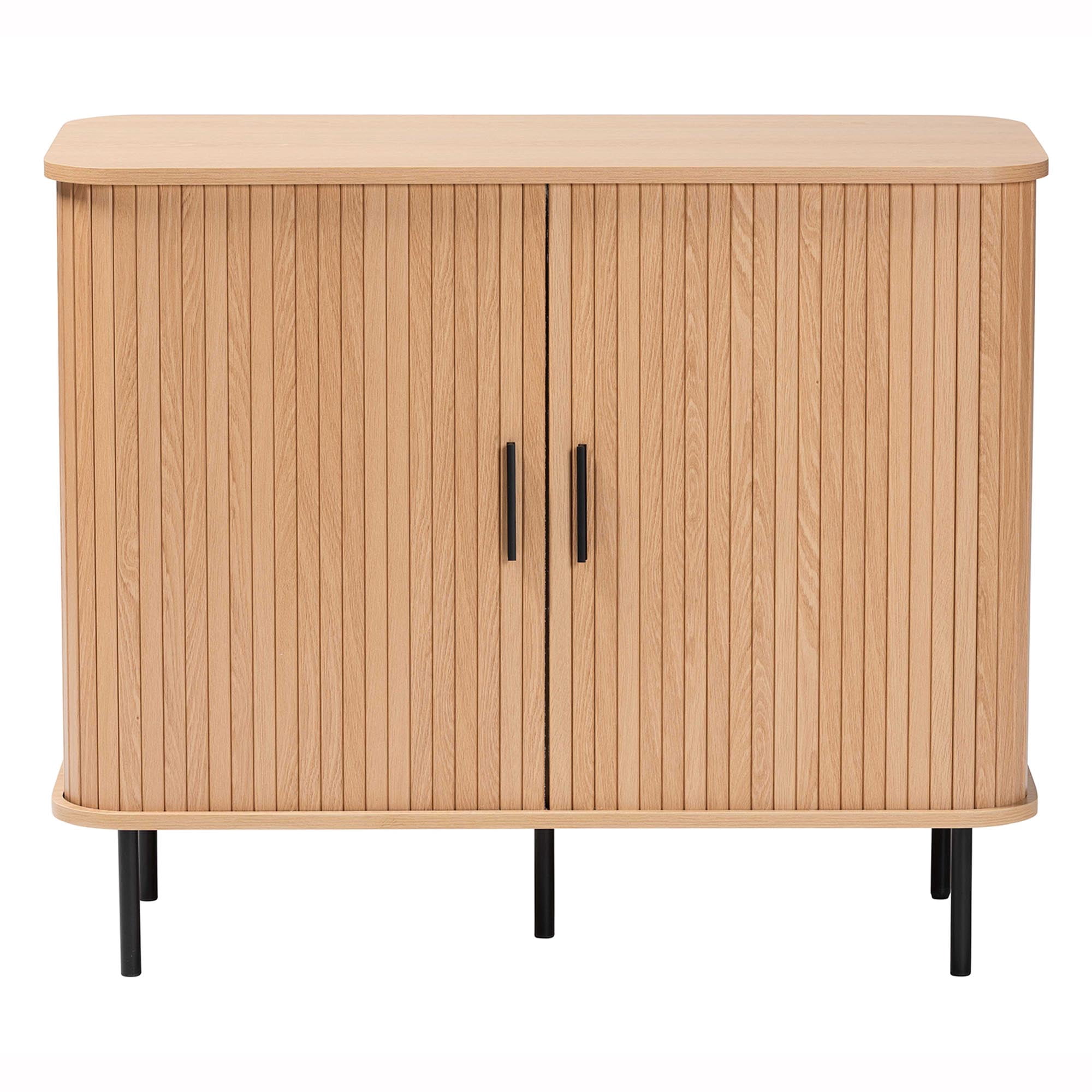 Baxton Studio Lucia Mid-Century Storage Cabinet, 35", Light Oak