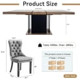 thumbnail image 6 of 63"-79" Dining Table Set for 4, 5 Pieces Extendable Dining Table and 4 Yellow Tufted Chairs Set for 4, Modern Large Expandable Dining Room Table with Rectangle Wood Top & Black Sturdy Base, 6 of 7