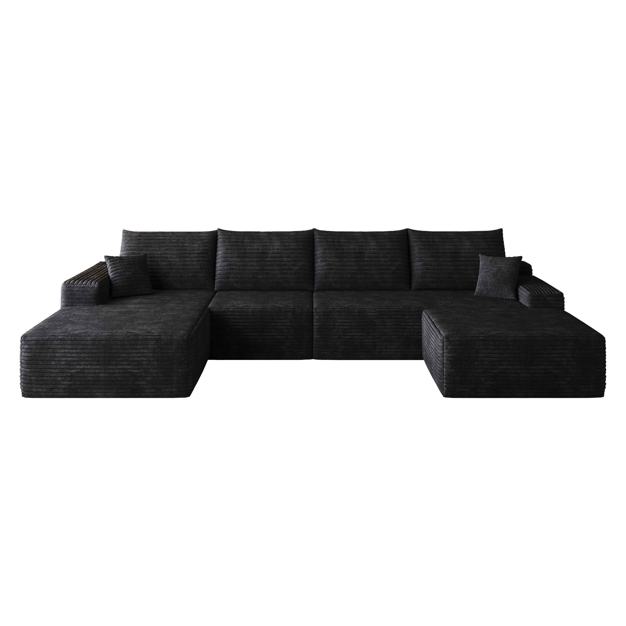 MAYEERTY 135 Inch L‑Shape Cloud Sectional Couch with Chaise, Modern Modular Deep‑Seat Sofa, Plush Corduroy Upholstered Couch, No Assembly Required for Living Room Bedroom Apartment