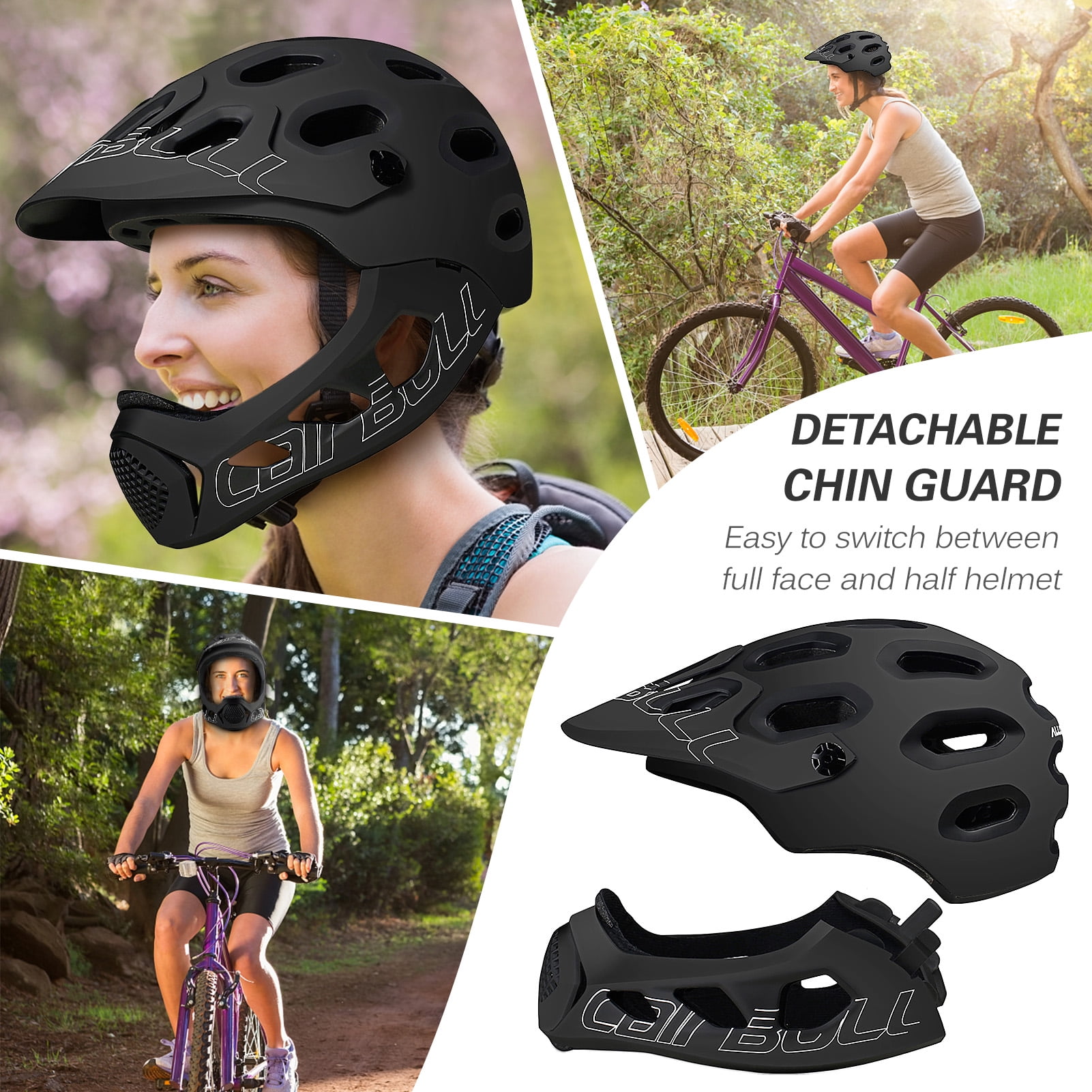 MTB Adults Cycling Helmet Detachable Full Road Downhill Bicycle Adjustable 