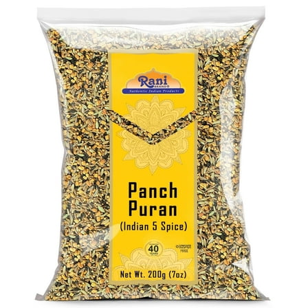 Rani Panch Puran (5 Spice) 7oz (200g) ~ All Natural | Vegan | Gluten Friendly | NON-GMO | Kosher | Indian Origin (Equal Blend of Fenugreek, Mustard, Kalonji/Nigella, Fennel and Cumin)