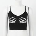 thumbnail image 3 of Sexy Club Women Summer Crop Top Camis Punk Y2K Harajuku Black Sleeveless Human Skeleton Skull Hand Printed Tights Vest Femme-Black-XXL, 3 of 6