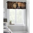 thumbnail image 4 of Kitchen Cafe Valance Curtain for Small Windows,Vintage Farm Wine and Purple Grapes Rod Pocket Short Valances Wooden Barrel Window Treatment Panel for Living Room/Bedroom/Bathroom,42x18in, 4 of 9