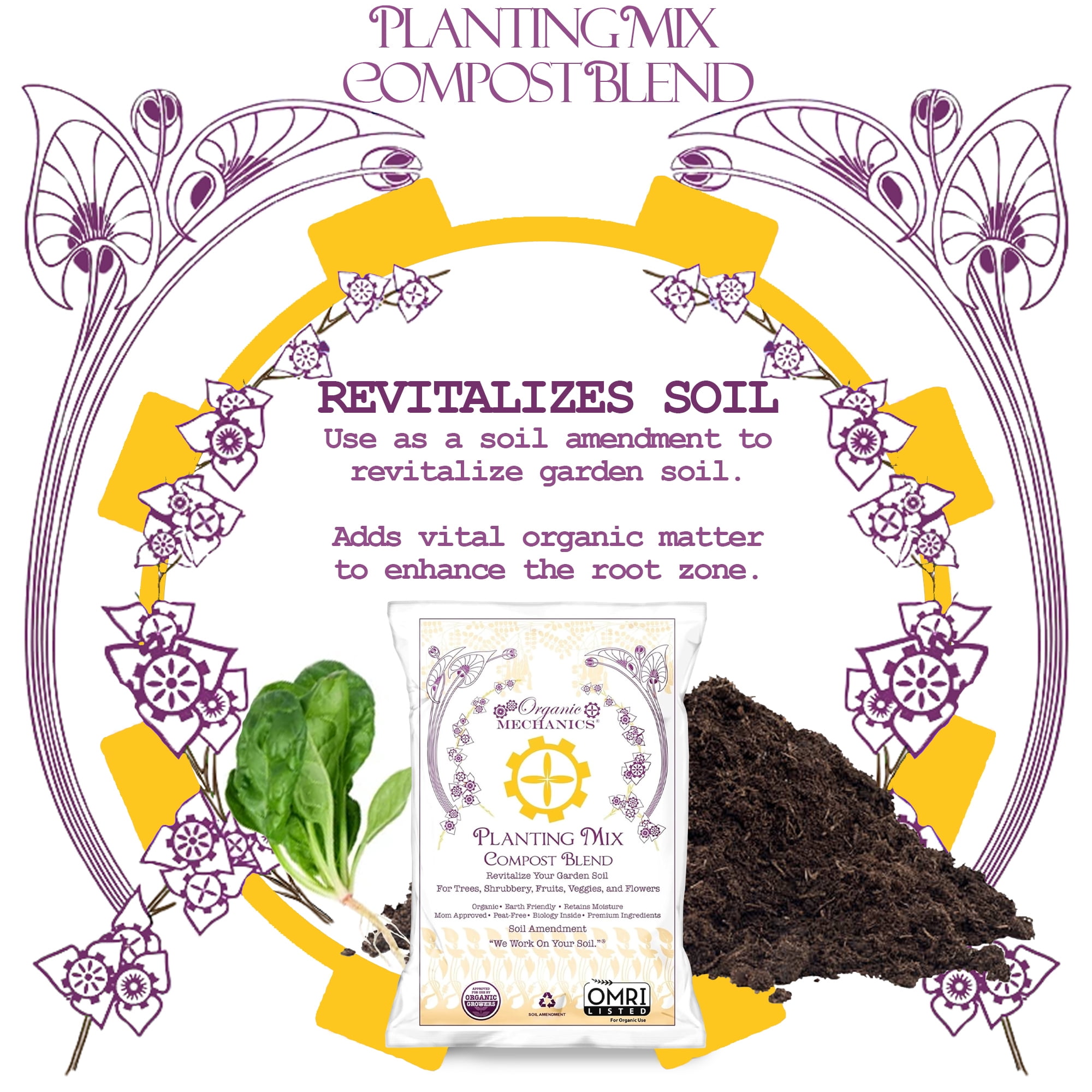 Organic Mechanics Planting Mix Compost Blend Soil Amendment - Thumbnail 2