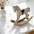 thumbnail image 4 of Handmade Vintage Old Collectible Statue Wooden Rocking Horse Figurines Decorative Ornaments Craft Sculpture for Office & Home Room Desktop Christmas Birthday New Year Gift, 4 of 6