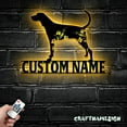 thumbnail image 3 of Craftnamesign Custom FLoral Redbone Coonhound Metal Wall Art LED Light, Custom Flower Dog Name Sign, 3 of 5