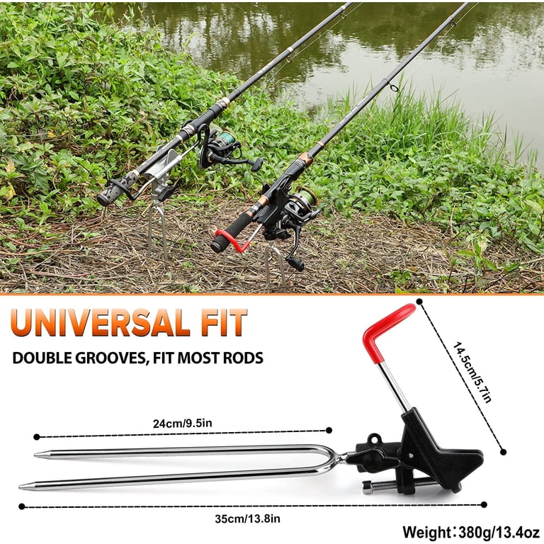 bank fishing accessories Fishing Rod Holders for Bank Fishing, Upgraded Fishing Pole Holders for Ground, 360 Degree Adjustable Fishing Pole Stand, Fishing Gear, Fishing Gifts
