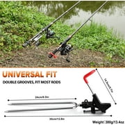 Fishing Rod Holders for Bank Fishing, Upgraded Fishing Pole Holders for Ground, 360 Degree Adjustable Fishing Pole Stand, Fishing Gear, Fishing Gifts for Men, 2 Pack