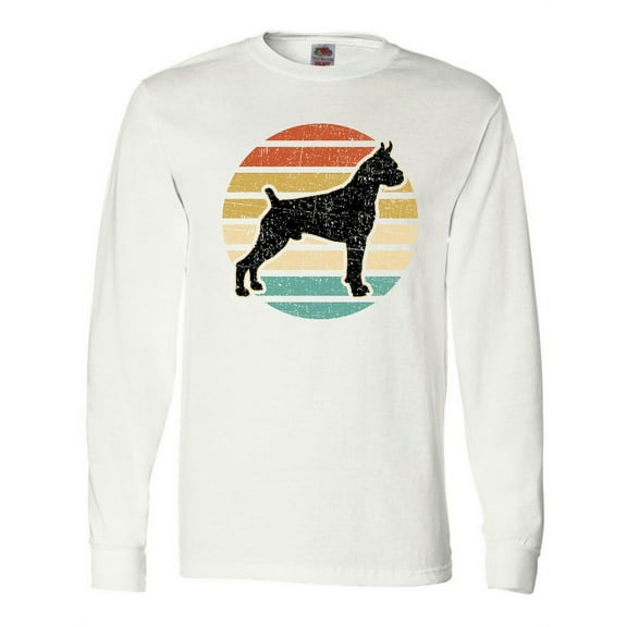Inktastic Boxer Dog Vintage Silhouette Long Sleeve T-Shirt