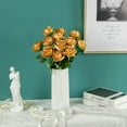 thumbnail image 3 of 12PCS Artificial Silk Flowers Realistic Roses Bouquet Long Stem for Home Wedding Decoration Party (Gold), 3 of 6