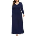thumbnail image 2 of Women's Long Sleeve Plus Size Dress Casual Maxi Dresses 1X-4X Soft with Pockets, 2 of 3