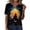 Multicolor, variant on Halloween Shirts for Women Bloody Splatter Graphic Funny Casual Loose V-Neck Short Sleeve Tops,Orange(XXXL)