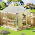 thumbnail image 3 of Kojooin 6x8 FT Greenhouses for Outdoors, Walk-in Greenhouse with Heavy Duty Aluminum Frame & PET Panels, Drainage System and Easy Assembly, Outdoor Green House, 3 of 7