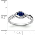 thumbnail image 3 of 14K White Gold Plated Diamond & Sapphire Ring Size 7, 3 of 7