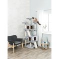thumbnail image 4 of TRIXIE Celeste Plush 4-Level 69" Cat Tree  Sisal Scratching Posts Condo & Cat Toy Gray, 4 of 9