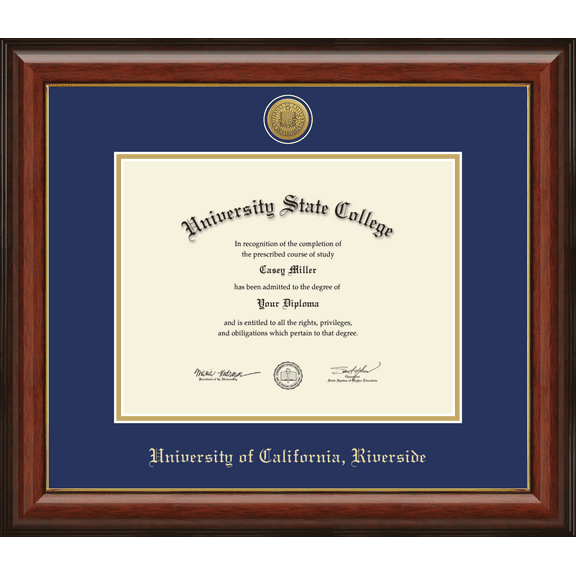 University of California Riverside Diploma Frame, Document Size 11" x 8.5"