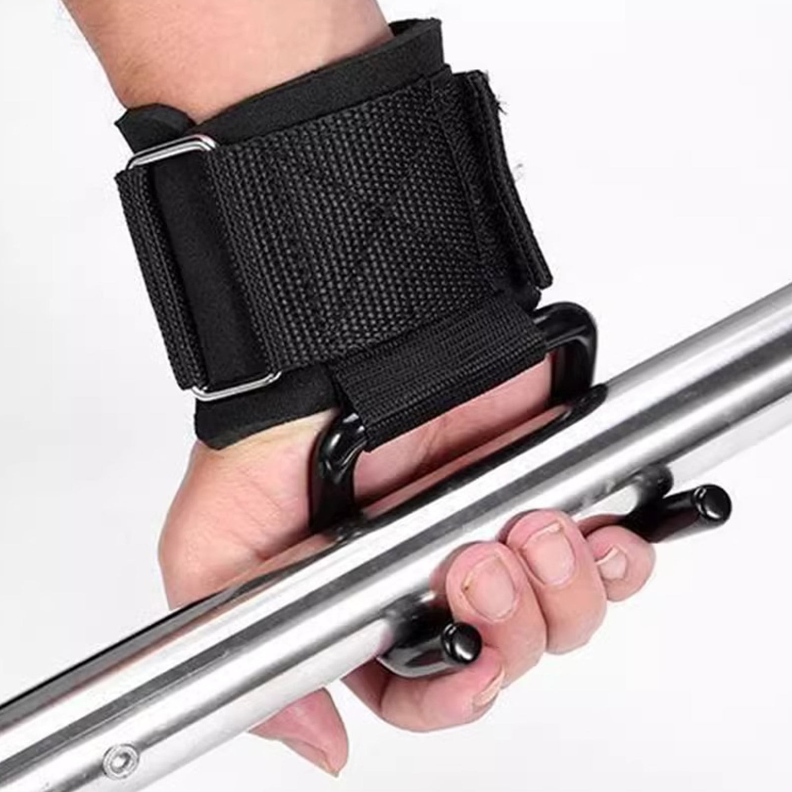 Regulable Pull Up Trainings Aid Wrist Straps Heavy Type Iron Hook Antislip Grip For Strength Exercises