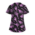 thumbnail image 5 of Tops Cortos para las Mujeres, Halloween Impreso en Cuello en V con Bolsillo, Moda Casual Manga Corta, 5 of 5