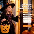 thumbnail image 2 of Teenyyou Halloween Basket, Bucket Pumpkin, Orange, 1 Pack | Cotton Rope Woven with Cute Face, Trick or Treat Candy Storage, Sturdy Handle, Halloween Party Favor and Decoration, 2 of 8