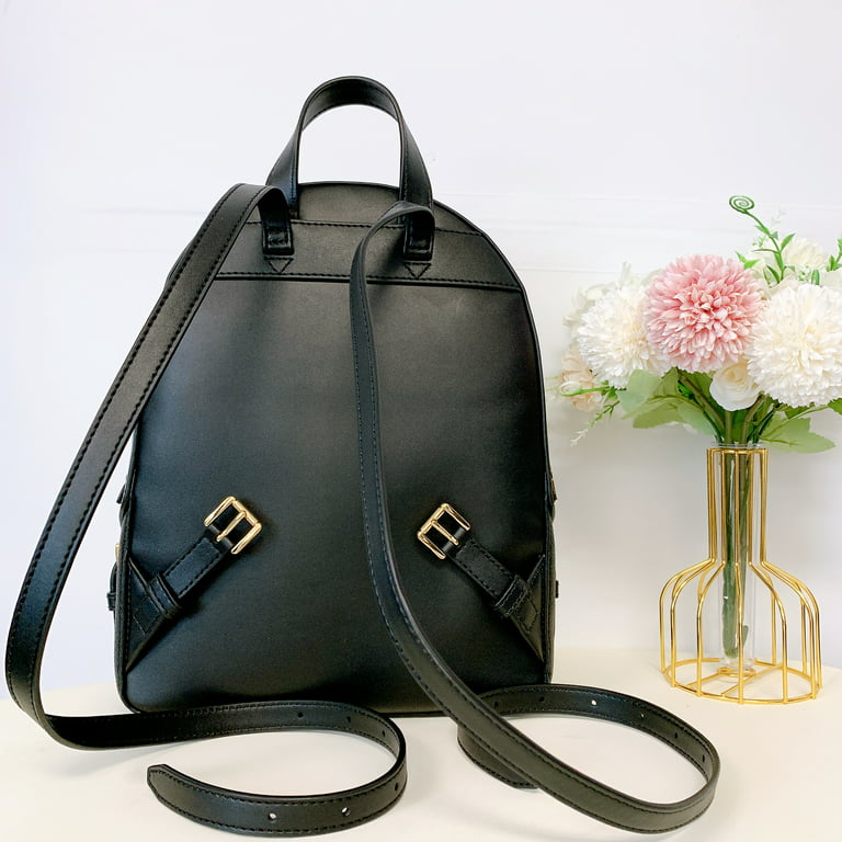 MICHAEL KORS Jaycee Medium zip pocket Pebbled Leather Backpack BLACK color
