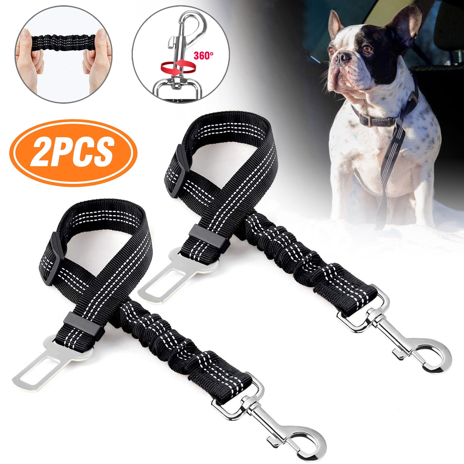 Dog Seat Belt, TSV 2 Pcs Pet Car Seat Belts, Adjustable Heavy Duty