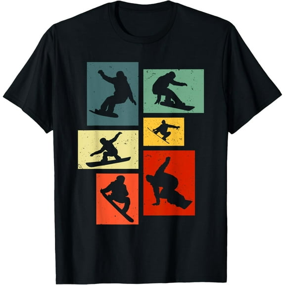 Snowboarding Snowboard Snowboarder Kids Boys Men T-ShirtMen's and women's gift, black and white T-shirt, size: Extra large S-4XL