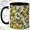 Black, variant on Stained Glass Bluebird Coffee Mug, Lemon Bird Mug, Ceramic Cup