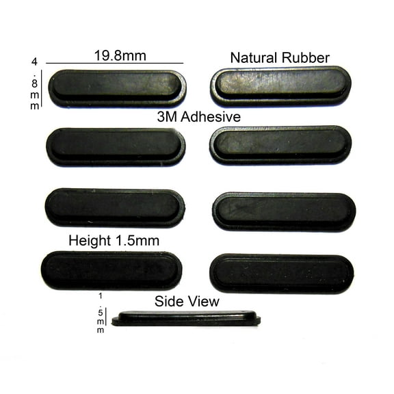 VATH Selk Adhesive Rubber Feet 19.8mm(L)x 4.8mm(W)x 1.5mm(H) Self Adhesive 8pcs [RB39]