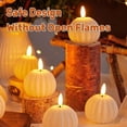 thumbnail image 4 of YSTIANN 4 Pack LED Pumpkin Candles - Battery Operated Flameless Halloween Lights with Realistic Flickering Flame, Fall Decor for Home Table Centerpiece Party (Pumpkin) WJ94-2789, 4 of 7