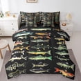 thumbnail image 1 of Ensemble de Douillette Complète Poisson-Bass 7 Pcs, Ensemble de Literie Poisson Brochet, Chasse et Pêche, Lit Tout-en-un avec Draps pour Chambre d'Enfants Garçons Filles, Décor, Ensemble de Lit Pêche Rustique Rétro, 1 of 5