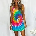 thumbnail image 1 of Robes pour les Femmes 2023 Casual V-Neck Bandage Sans Manches Impression Gilet en Vrac Robe de Fronde, 1 of 5
