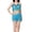 Sky Blue, variant on Women's Sequin Fringe Belly Dance Two Piece Set Sleeveless Chest Pads Cropped Tops Beaded Solid Outfit for Carnival White Free Size