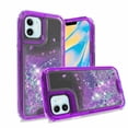 thumbnail image 1 of Kaleidio Case For iPhone 12 Mini (5.4") [Kleer Hybrid] 3-Piece Impact [Drop Protection] Shockproof See-Thru Cover [Purple/Purple Liquid Glitter], 1 of 2