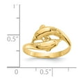 thumbnail image 3 of 14K Yellow Gold Ring Band Themed Double Dolphins, 3 of 5